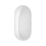 60 Inch Freestanding Bathtub in White, White Trim, Floor Mounted Faucet in Black