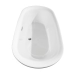 65 Inch Freestanding Bathtub in White, Chrome Trim, Floor Mounted Faucet in Gold
