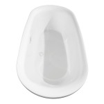 71 Inch Freestanding Bathtub in White, White Trim, Floor Mounted Faucet in Gold
