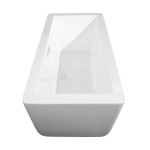 59 Inch Freestanding Bathtub in White, White Trim, Floor Mounted Faucet in Black