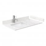 36 Inch Single Bathroom Vanity in Green, Carrara Cultured Marble Countertop, Sink, Nickel Trim