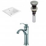 21-in. W 1 Hole Ceramic Top Set In White Color - Overflow Drain Incl.