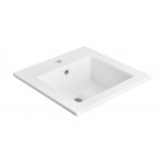 21-in. W 1 Hole Ceramic Top Set In White Color - Overflow Drain Incl.