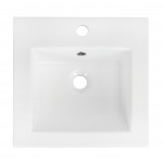 21-in. W 1 Hole Ceramic Top Set In White Color - Overflow Drain Incl.