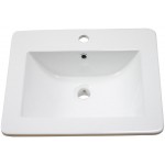 21-in. W 1 Hole Ceramic Top Set In White Color - Overflow Drain Incl.