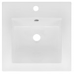 16.5-in. W 1 Hole Ceramic Top Set In White Color - Overflow Drain Incl.