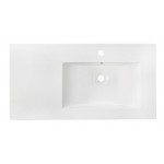 35.5-in. W 1 Hole Ceramic Top Set In White Color - Overflow Drain Incl.