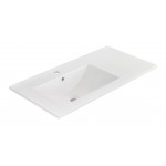 35.5-in. W 1 Hole Ceramic Top Set In White Color - Overflow Drain Incl.