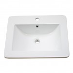 21-in. W 1 Hole Ceramic Top Set In White Color - Overflow Drain Incl.