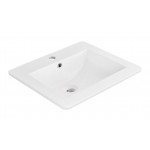 21-in. W 1 Hole Ceramic Top Set In White Color - Overflow Drain Incl.