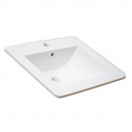 21-in. W 1 Hole Ceramic Top Set In White Color - Overflow Drain Incl.