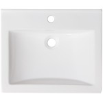 21.5-in. W 1 Hole Ceramic Top Set In White Color - Overflow Drain Incl.