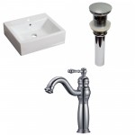 21-in. W Above Counter White Vessel Set For 1 Hole Center Faucet