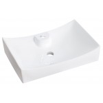 26-in. W Above Counter White Vessel Set For 1 Hole Center Faucet