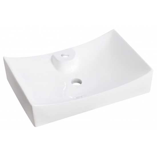 26-in. W Above Counter White Vessel Set For 1 Hole Center Faucet