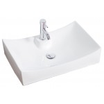 26-in. W Above Counter White Vessel Set For 1 Hole Center Faucet