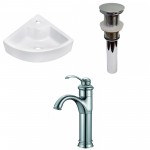 26.25-in. W Above Counter White Vessel Set For 1 Hole Center Faucet