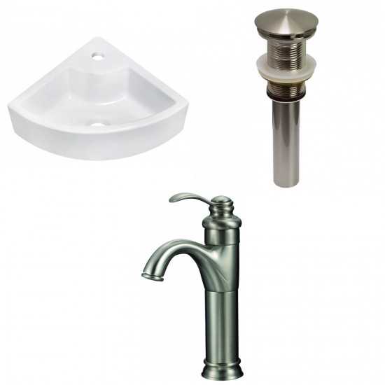 26.25-in. W Above Counter White Vessel Set For 1 Hole Center Faucet