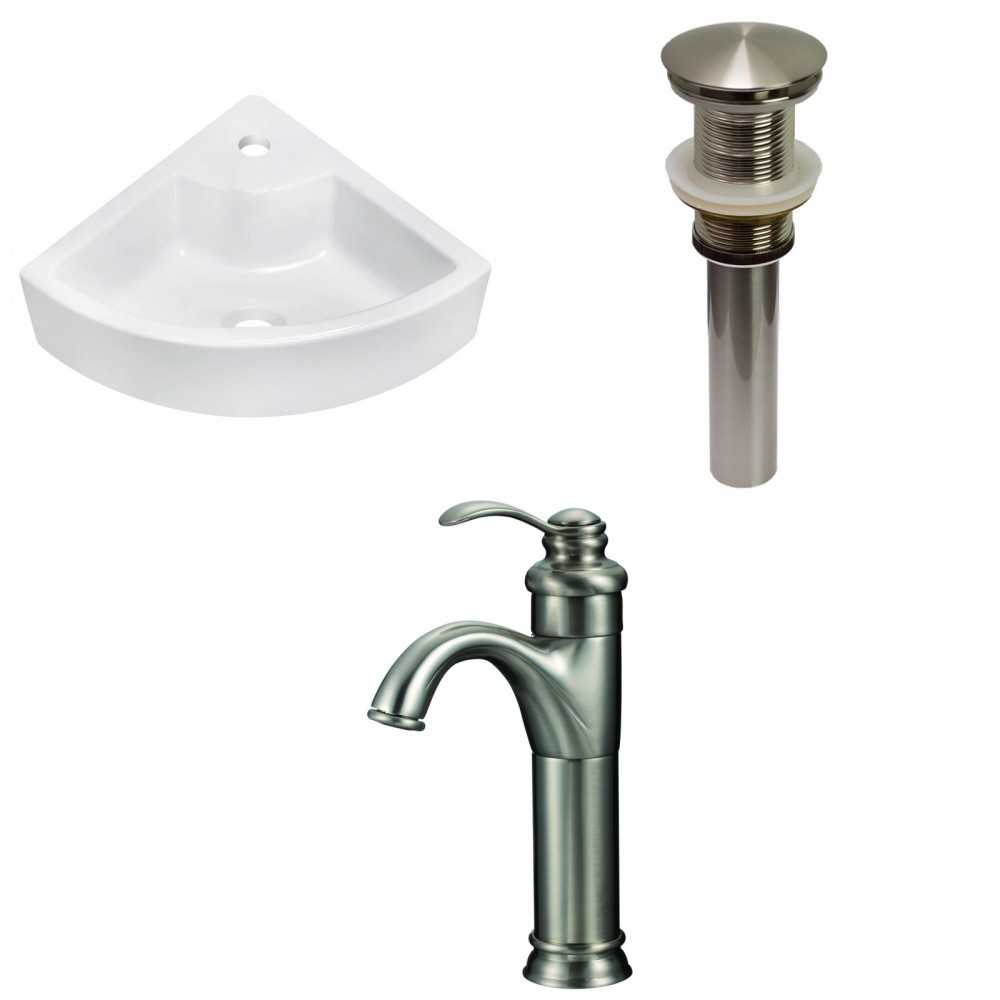 26.25-in. W Above Counter White Vessel Set For 1 Hole Center Faucet