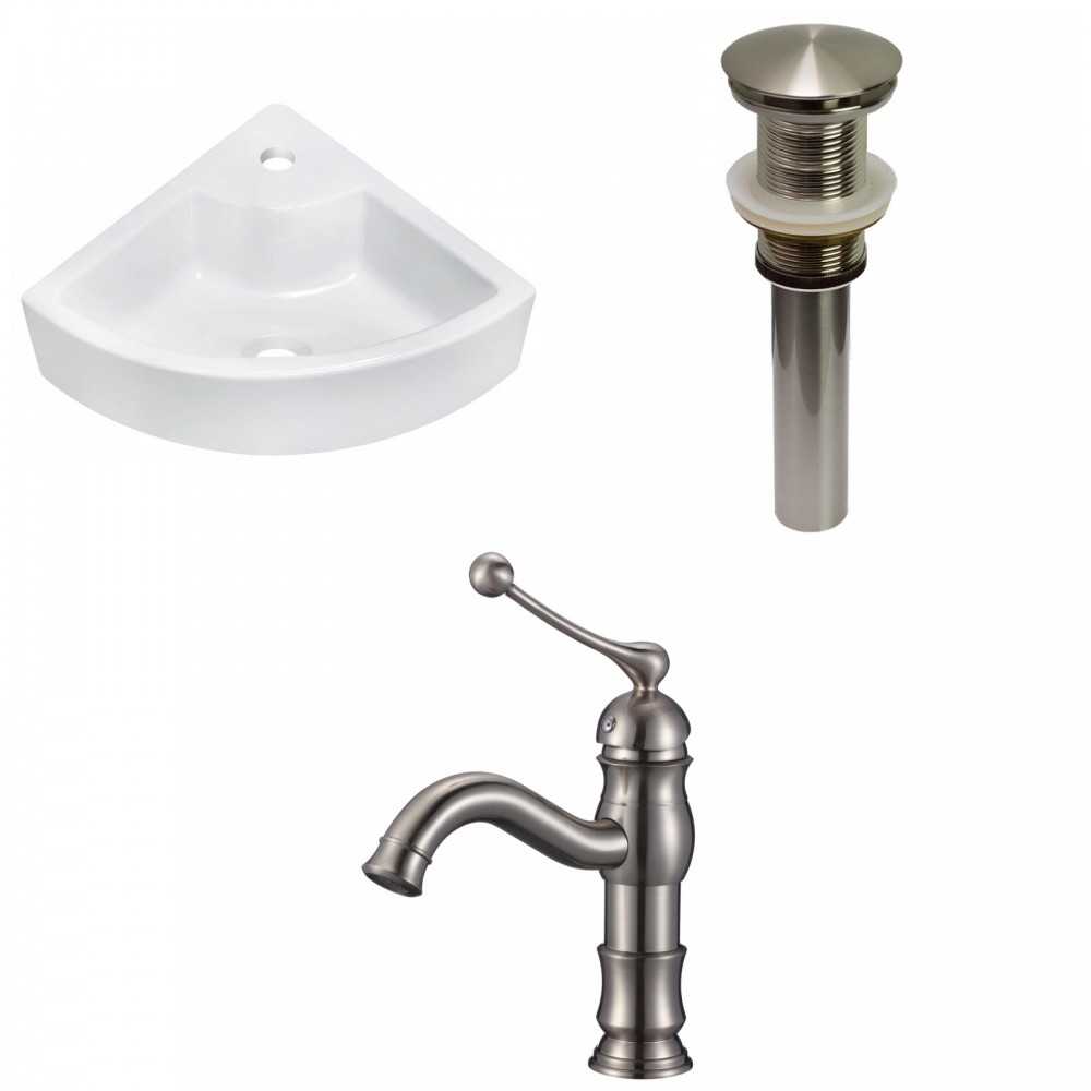 26.25-in. W Above Counter White Vessel Set For 1 Hole Center Faucet