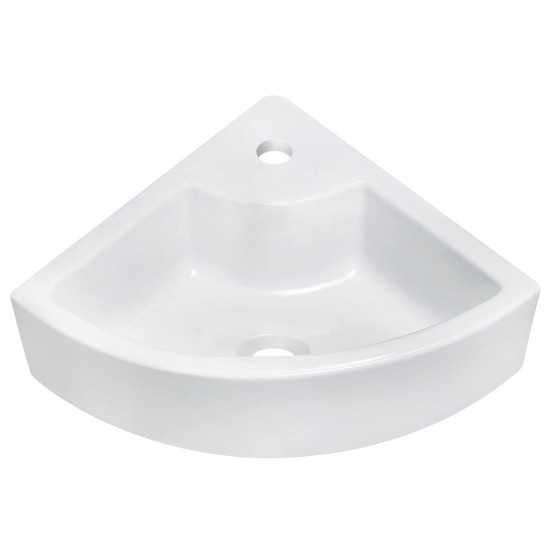 26.25-in. W Above Counter White Vessel Set For 1 Hole Center Faucet