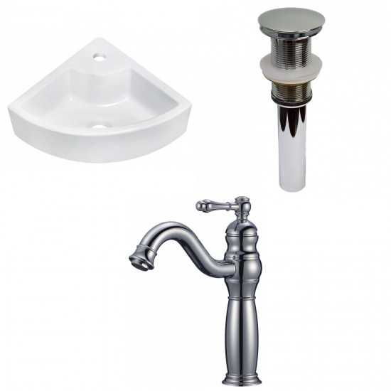 26.25-in. W Above Counter White Vessel Set For 1 Hole Center Faucet