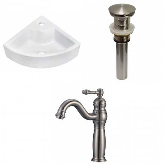 26.25-in. W Above Counter White Vessel Set For 1 Hole Center Faucet