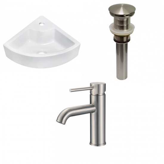 26.25-in. W Above Counter White Vessel Set For 1 Hole Center Faucet