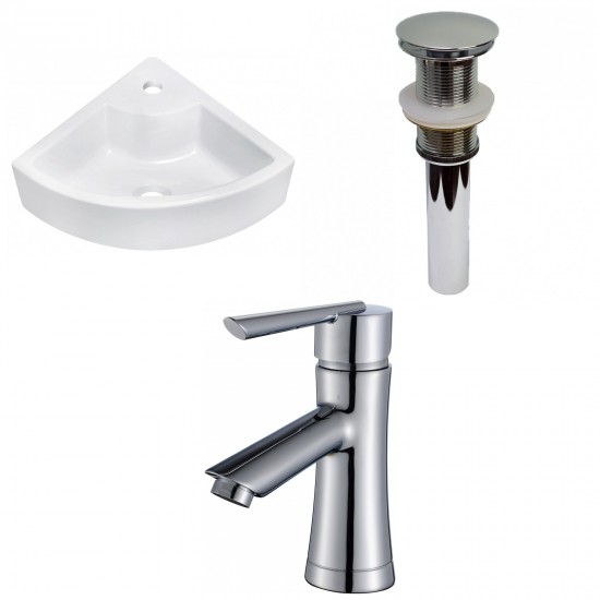 26.25-in. W Above Counter White Vessel Set For 1 Hole Center Faucet