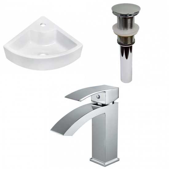 26.25-in. W Above Counter White Vessel Set For 1 Hole Center Faucet