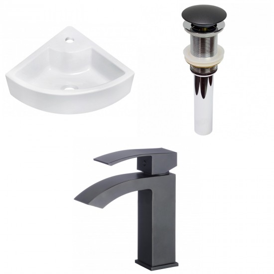 26.25-in. W Above Counter White Vessel Set For 1 Hole Center Faucet