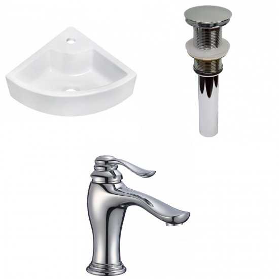 26.25-in. W Above Counter White Vessel Set For 1 Hole Center Faucet