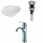 22.75-in. W Above Counter White Vessel Set For 1 Hole Center Faucet