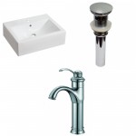 20.25-in. W Above Counter White Vessel Set For 1 Hole Center Faucet