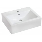20.25-in. W Wall Mount White Vessel Set For 1 Hole Center Faucet