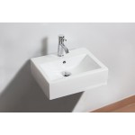 20.25-in. W Wall Mount White Vessel Set For 1 Hole Center Faucet