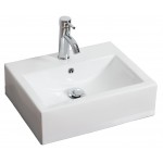 20.25-in. W Wall Mount White Vessel Set For 1 Hole Center Faucet