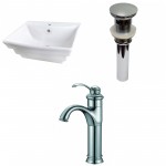 19.75-in. W Wall Mount White Vessel Set For 1 Hole Center Faucet
