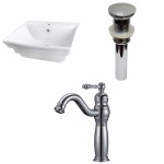 19.75-in. W Wall Mount White Vessel Set For 1 Hole Center Faucet