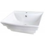 19.75-in. W Wall Mount White Vessel Set For 1 Hole Center Faucet