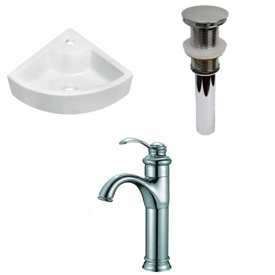 26.25-in. W Wall Mount White Vessel Set For 1 Hole Center Faucet