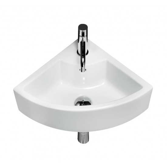 26.25-in. W Wall Mount White Vessel Set For 1 Hole Center Faucet