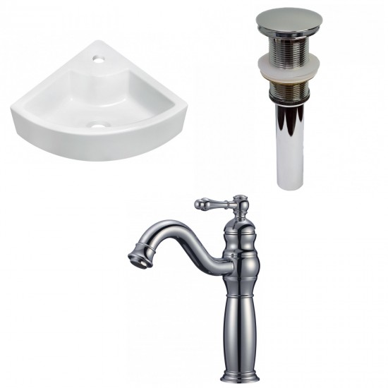 26.25-in. W Wall Mount White Vessel Set For 1 Hole Center Faucet