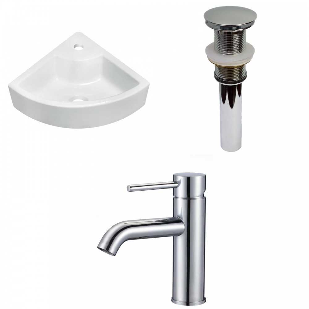 26.25-in. W Wall Mount White Vessel Set For 1 Hole Center Faucet