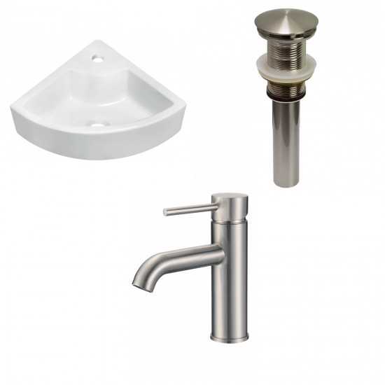 26.25-in. W Wall Mount White Vessel Set For 1 Hole Center Faucet