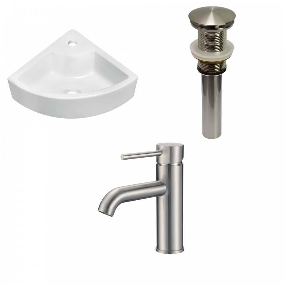 26.25-in. W Wall Mount White Vessel Set For 1 Hole Center Faucet