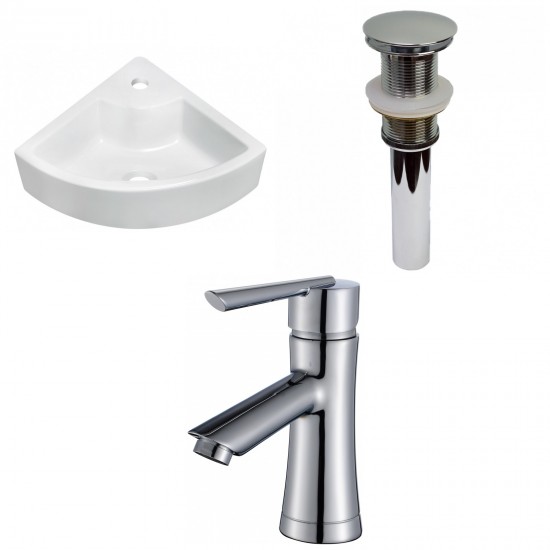 26.25-in. W Wall Mount White Vessel Set For 1 Hole Center Faucet