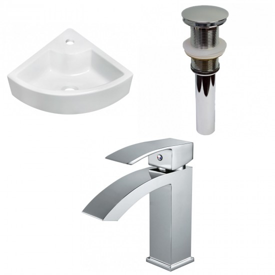 26.25-in. W Wall Mount White Vessel Set For 1 Hole Center Faucet