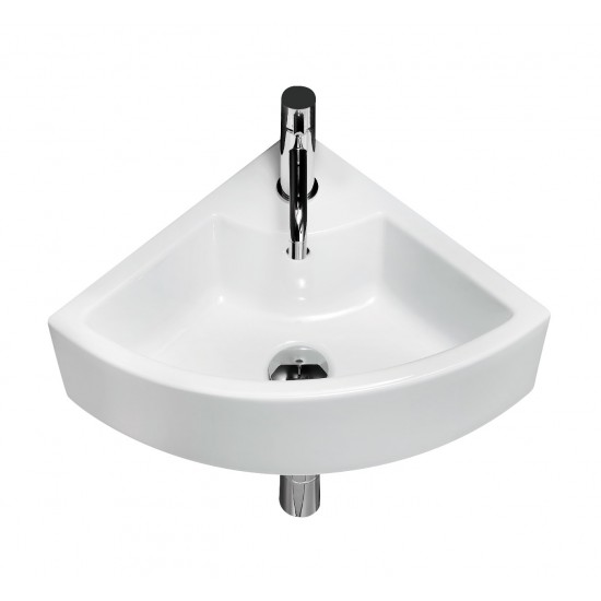 26.25-in. W Wall Mount White Vessel Set For 1 Hole Center Faucet