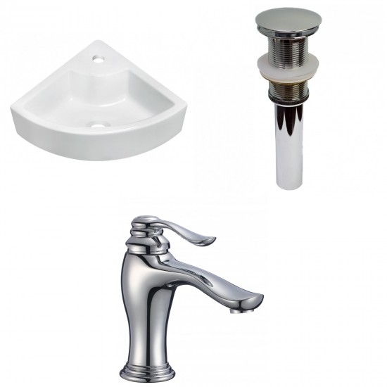 26.25-in. W Wall Mount White Vessel Set For 1 Hole Center Faucet